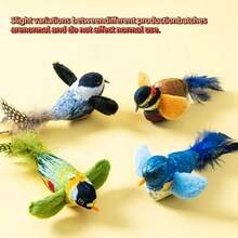 Christmas Realistic Crinkle Sound Bird-Shaped Cat Toy Set, Feather Plush Cat Kicker Toy, Suitable For Indoor Cats To Relieve Boredom And Stimulate Hunting Instincts, Cat Puzzle Toy - View 3