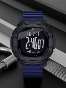 TOMI Men's Electronic Watch Square Digital LCD Display Dial Silicone Sports Strap Outdoor Multi-Function Men's Watch Multiple Colors Available Daily Wear Holiday Gift - one-size - View 16