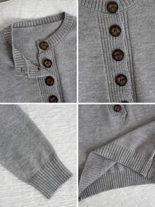 Sweater Dalaman Model Pullover Leher V Abu-abu untuk Wanita, Gaya Korea, Musim Gugur/Musim Dingin, Santai, Chic, Leher Bulat, Atasan Rajut Lapisan Dalam - Grey - View 10