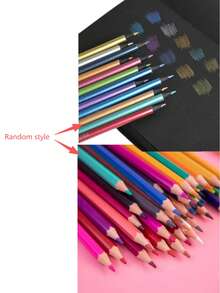 24pcs Professional Colored Pencils, Vibrant Colors, Easy To Apply And Break-Resistant, Suitable For Professional Art Creation, Painting, Coloring, Sketching And Various Colors Hand-Drawn Pencils (Random Style) - A - View 11