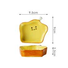 4pcs/Set Piring Saus Keramik Berbentuk Roti yang Lucu, Piring Saus Mini untuk Buah Kering, Cocok untuk Sarapan, Camilan, Hidangan Pembuka, dan Penggunaan di Dapur Rumah - MultiWarna - View 7
