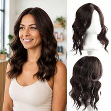 High-Quality Synthetic Water Wave Hair Topper, Middle Part Design, Natural Shine, Easy To Wear, Quickly Increase Hair Volume - Multicolor - View 9
