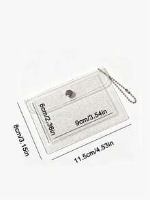 Glittery Transparent Card Holder, Car Key Organizer - Transparent PVC Coin Purse, Card Organizer, Bus Card Holder, Earphone Holder, Key Hanging Bag, Exquisite Girlish Accessory, Sparkling Transparent Card Holder, Work ID Protector; No Sensor Function, With Detachable Key Ring And Detachable Lanyard/Pendant. Suitable For ID Cards, Student IDs, Meal Cards, Work Passes, And Subway Access Cards. Back-To-School Essential, Ideal Gift For Girls, Christmas Gift, Fan Gift, Valentine's Day Gift. - One Size - View 11