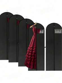 Dress Wardrobe Garment Bag, Wedding Dust Cover, Foldable Suit Protection Bag, For Storing Dresses, Suits, Coats And Dancewear, More Suitable For Storing Clothes. - Black - View 7