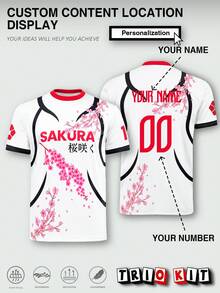 Jersey Sepak Bola Pria U20 Jepang Kustom Personalisasi & Atasan Remaja Ringan Lembut Motif Sakura Blue Lock & Cocok untuk Pertandingan, Latihan, Pakaian Kasual & Hadiah - Putih - View 2