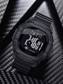 TOMI Men's Electronic Watch Square Digital LCD Display Dial Silicone Sports Strap Outdoor Multi-Function Men's Watch Multiple Colors Available Daily Wear Holiday Gift - one-size - View 3