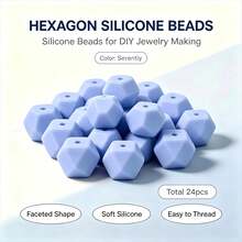 24/100Pcs Morandi Color Palette Faceted Hexagon Silicone Beads, Polygonal Beads For DIY Jewelry & Bead Pen Making - Morandi Color Scheme - View 13