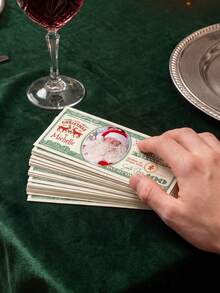 客製化聖誕照片鈔票，個人化100美元道具鈔票，可客製化姓名、文字和日期，聖誕派對裝飾，聖誕襪禮物，趣味聖誕禮物，新奇鈔票，節日紀念品，僅限非貨幣道具用途 - 款式5-聖誕 - 查看 6