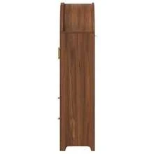 Display Cabinet With Montmartre Arch, 175x80x40cm, Bookshelf With 2 Drawers & Adjustable Shelves, Retro Design, Walnut - Natural Color - View 9