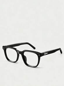 1 Pair Fashion Casual Personalized Star Design Black Frame Plain Lens Decorative Glasses - Clear - View 1