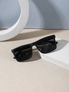 1 PC Men's Modern Simple Square Fashion Glasses PC Material Frame Polarized Lens Casual Chic Lightweight For Daily Street Travel Look With Glasses Box - Multicolor - View 4