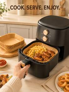 Disposable Air Fryer Paper Non-Stick Baking Paper Air Fryer Parchment Paper Liners Oilproof And Waterproof Suitable For Microwave Oven And Outdoor Kitchen Compatible With Most Air Fryers For Easy Cooking - Multicolor - View 7