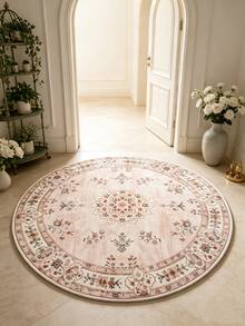 1pc Round Rug, Vintage Bohemian Style + Mandala Print Carpet, Outdoor Decorative Rug For Balcony, Garden, Patio, Living Room, Bedroom, Office, Hotel, Mall, Dining Table, Coffee Table, Multi-Scenario Use - Multicolor - View 6