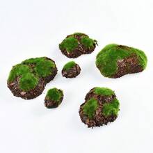 6PCS Asymmetrical Artificial Moss Blocks, Faux Foam Moss Stones, Scene Decoration DIY Model Ornaments - A - View 4