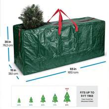 Thickened Christmas Tree Storage Bag, Clothing Storage, Quilt Storage, Holiday Decoration Dust-Proof Storage Bag, Extra Large Capacity, Red & Green Dual-Color Organizer Bag. Christmas, Christmas Tree Storage, - Multicolor - View 9