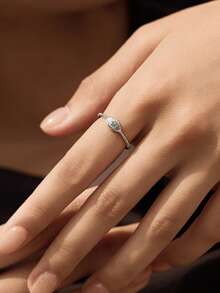 MODIAN D Color Moissanite Crown Stackable Ring 925 Sterling Silver Minimal Wave Tiara Thin Delicate Rings For Women Jewelry - Perak - View 2