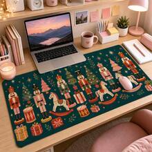 Retro Nutcracker Large Mouse Pad, Christmas Gaming Desk Mat, Extended Keyboard Pad , Polyester Surface With Rubber Base For Office, Home Computer Setup, Holiday Decor And Gamer Gifts 3 Sizes Available - View 2