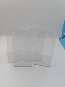 2/4/8pcs 3mm Thick 10*10*10cm L-Shaped Clear Acrylic Bookends, Heavy Duty Sturdy Minimalist Desktop Storage Bookends, Suitable For Home, Office And Library - Clear - View 8