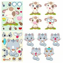 6 Lembar Stiker Puzzle DIY, Stiker Ekspresi Hewan Lucu, 12 Desain Stiker Berbeda, Cocok untuk Souvenir Pesta, Seni & Kerajinan, Perayaan Hari Raya, Hadiah Halloween, Musim Kembali ke Sekolah dan Lainnya. - MultiWarna - View 2