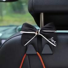 2pcs Car Fashion Cute Bow Seat Back Hooks, Car Interior Storage Hooks - A - View 3