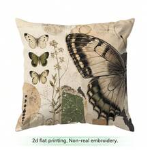 4pcs/1pc Vintage Insect Collage Design Pillow Case, Single-Sided Print Pillow Case, Suitable For Living Room Bedroom Home Decor, All Season Pillow Case - Multicolor - View 11