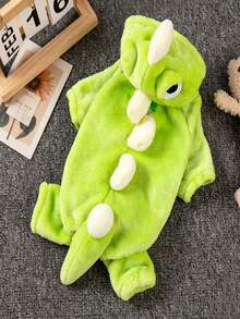 1pc Pet Supplies, Pet Autumn And Winter Dinosaur Costume, Suitable For Small Dogs, Cats, And Versatile For Festivals. - Green - View 3