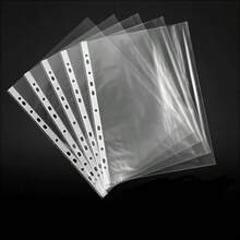 100pcs A4 Transparent Loose-Leaf Folders, Transparent Document Bags, Waterproof File Organizers, Suitable For Standard 2/3/4 Hole Binders - A - View 6