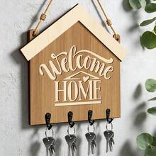 Wooden Key Hook, Creative Entryway Key Rack, Can Be Used As Home Decor Storage Hook, Suitable For Hanging Keys And Other Small Items, 2D Flat - View 5