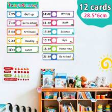 12pcs Daily Schedule Cards, Reusable Routine Cards, Visual Learning Tool, Suitable For Preschool, Kindergarten, Classroom Management, Home Learning, Teacher Essential, Children Time Management, Age 3+ - Multicolor - View 6