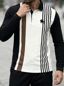 Men's Knight Print Colorblock Casual Daily Polo Shirt - Multicolor - View 3