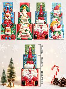 Christmas Gift Box Set, Stackable Nesting Christmas Gift Boxes With Lids, 4 Styles: Snowman/Santa/Deer/Christmas Tree, Suitable For Gift Packaging And Christmas Party Decoration, Can Hold Gifts - Gift Box - View 9