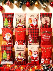 26pcs/Set Numbered Christmas Gift Bags, Suitable For Countdown, Party Favors And DIY Holiday Gift Packaging, Applicable For Christmas And New Year Party Decoration, Holiday Display And Surprise Gifts - Multicolor - View 3