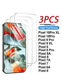 Navigator 3pcs, Compatible With Google Pixel 7/7a/8/8 Pro/8a/9/9 Pro/9 Pro XL/10/10 Pro/10 Pro XL/11/11pro/11 Pro Fold/11A/ 11pro XL, High Definition Full Screen Tempered Glass Film, High Hardness, High Transparency Clear Glass, Anti-Impact, Scratch-Resistant, Anti-Fingerprint Phone Accessory, Protects Phone Screen. - Clear - View 1