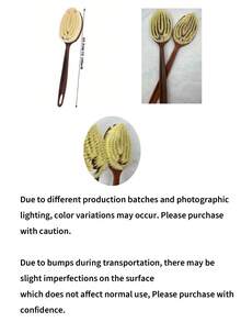 1pc Double-Sided Long Handle Bath Brush, With Soft And Hard Bristles, Suitable For Bathing Or Dry Brushing, Body Exfoliation - Multicolor - View 9