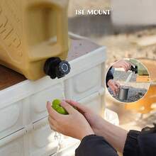 1pc 12L/3.2 Gallon Capacity Portable Outdoor Water Bucket Storage Container With Faucet, Anti-Drop & Leakproof, Suitable For Camping, Hiking, Picnic, Green/Black/Sand Color - Multicolor - View 7