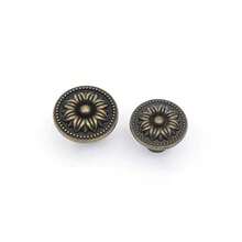 Vintage Alloy Single Hole Drawer Cabinet Door Handles Pulls - Button - View 3