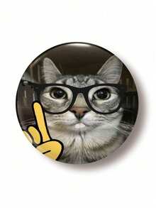 4.4cm/1.73inch Cute Cat Glasses Cat Ear Dog Robot Cat Flying Cat Pattern Safety Pin Badge, Button Brooch, Suitable For Hanging On Clothes, Bags, Backpacks, Fun Gift For Friends And Family - Multicolor - View 9