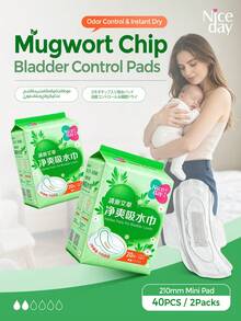 Niceday 輕量失禁墊,適用於老年人與孕婦,210mm,20片/包,可吸收尿液與經血,含艾草植物萃取,去除異味,涼爽乾爽,不刺激,快速吸收,高吸水力 - 210mm(40pcs/2packs) - 查看 2