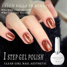 PERFECT COLOR 12ml 5-In-1 One Step Cat Eye Gel Nail Polish, Witch Magnetic Shimmer, No Base & Top Coat Needed, UV LED Cure, Beginner Friendly Fall And Halloween Manicure - Multicolor - View 9