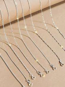 1pc Minimalist Design Layered S Necklace, Delicate Jewelry, Suitable For Daily Wear, Gift - Silver - View 1
