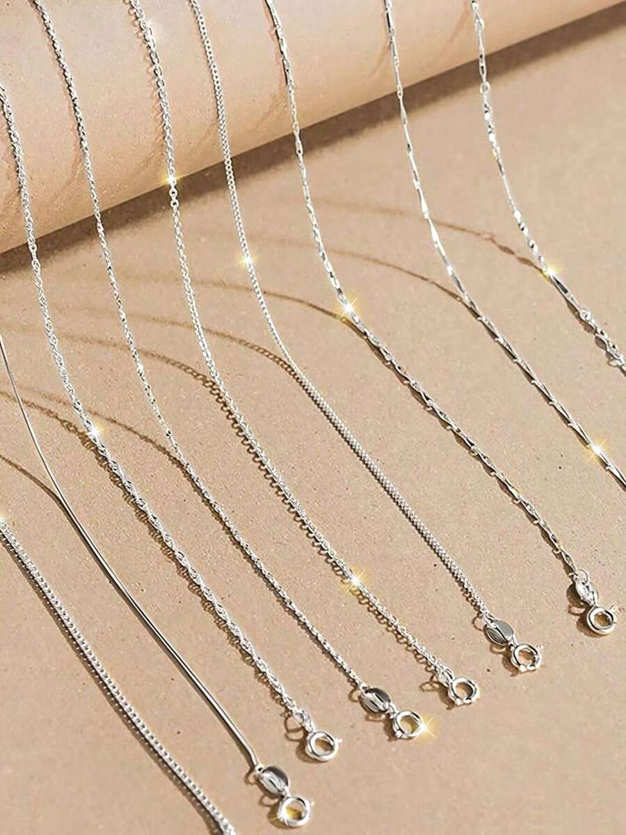 1pc Minimalist Design Layered S Necklace, Delicate Jewelry, Suitable For Daily Wear, Gift - Silver - View 1