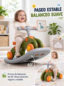 Andador multifuncional para bebés, diseño 4 en 1 con gimnasio + andador + balancín + tabla de equilibrio, con juguetes musicales interactivos y alfombra de juegos, juguete educativo para el desarrollo temprano y aprendizaje del gateo, regalo para niños y niñas - Verde - Ver 5