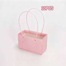 10pcs Embossed Maca Handbag Festival Flower Bag Gift Packaging Bag Fresh Flower Handbag - Tote Bag - View 10