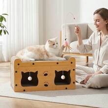 Mua ngay cho mèo cưng! Tạo không gian cào và chơi cho mèo, bàn cào mèo bằng bìa carton gợn sóng mật độ cao, kết hợp mài móng, nghỉ ngơi và vui chơi, giường mèo thoải mái, phù hợp cho mèo trong nhà sử dụng hàng ngày - Một cỡ - Xem 10
