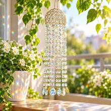 Colorful Beaded Suncatcher, Rainbow Maker Hanging Window Ornament With Moon Sun Charms For Home Decor - Small Lamp Shade Pendant - View 6