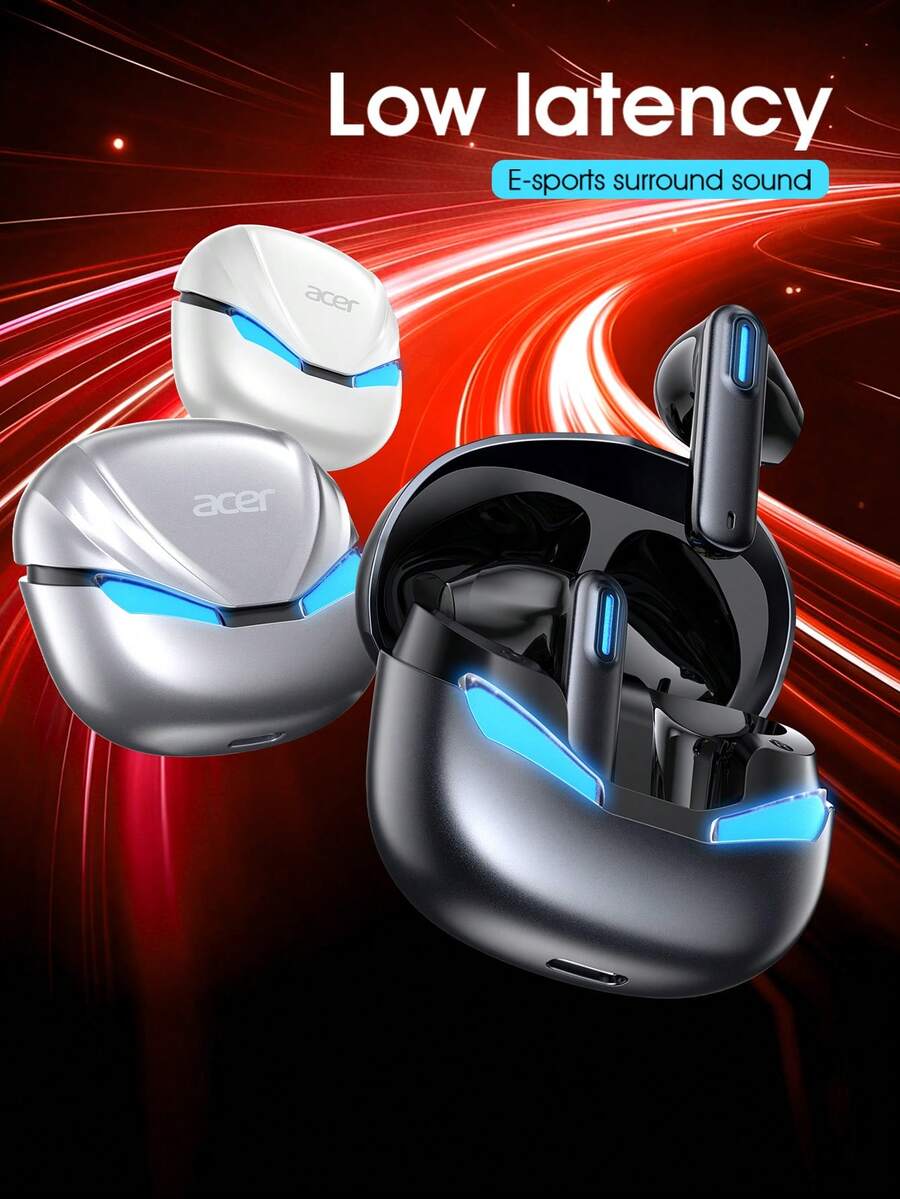 Acer OHR800 Semi-In-Ear Wireless Earbuds, Gaming Headset, Bluetooth 6.0, Low Latency, HD Voice Calls, Stereo Sound Quality, Lightweight, Touch Control, Comfortable Fit, Compatible With IOS/Android Phones - View 1