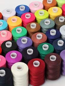 1 Or 4 Rolls Black Sewing Thread, All-Purpose 100% Polyester Overlock Cone Thread (Suitable For Soft Furnishings, Canvas, Curtains, Beading, Patchwork) - Multicolor - View 1