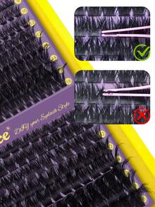 Queenice 80D & 100D Thick Fluffy Individual Lash Clusters, Mixed 9‑16mm D Curl Segmented False Eyelashes, DIY Home Eyelash Extensions, Lightweight Reusable Synthetic Volume Lashes, Single Tray Pack, Dramatic Eye Look For Dating, Party, Wedding & Daily Makeup - D - View 6
