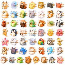 50pcs Fun Animal Chopstick Clip Doodle PET Stickers, Diverse Designs, Enhance Thinking And Creative Action Ability, Art Supplies, Children's Sticker Toys - Multicolor - View 10