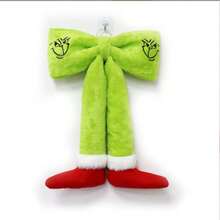 The Grinch With Feet Bow Christmas Tree Decoration Scene Prop Christmas Ornament Hanging Decor - With Bow and Feet - View 5